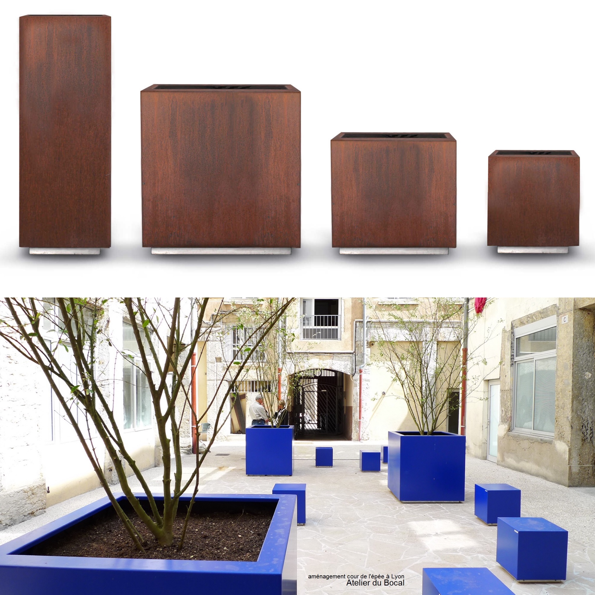 METALCO fabricant Jardinière Urbaine en Acier, Corten, Inox et Bois Design, Jardinière de Ville