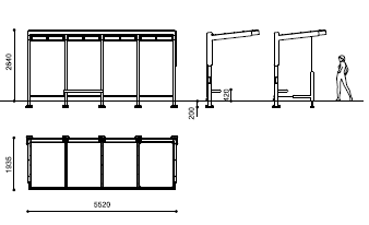plan abri bus