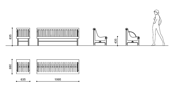 assise OLYMPIA STRIP banc et chaise