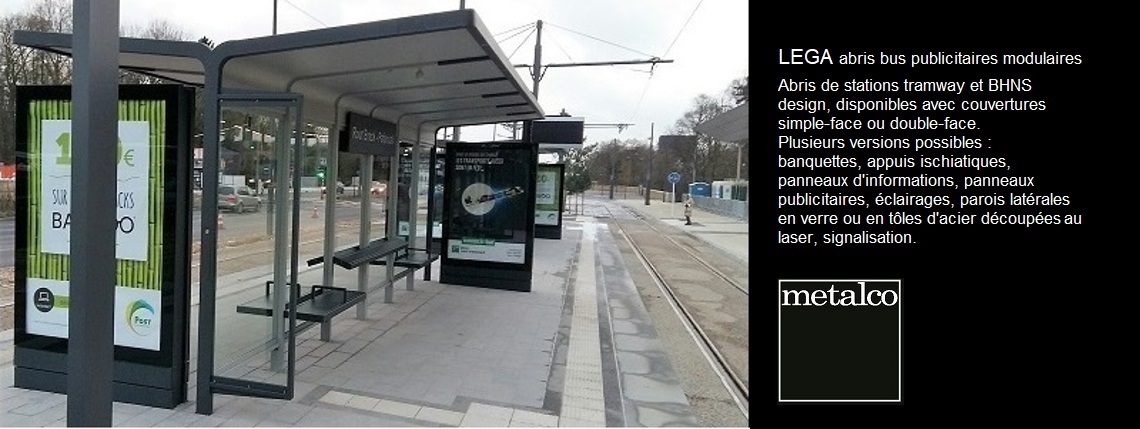 abris bus publicitaires METALCO tramway de Luxembourg