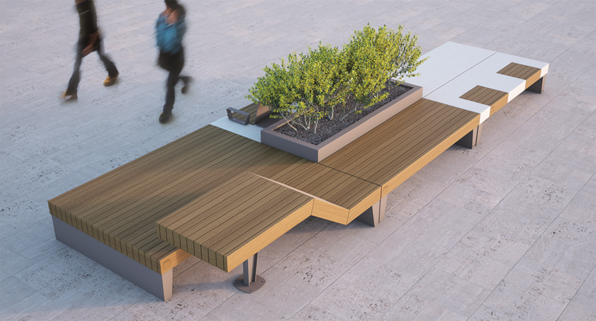 isolaurbana mobilier urbain design banc bois beton │fabricant METALCO
