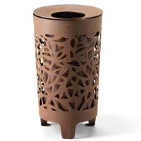 CONGA CORBEILLE DE VILLE ACIER CORTEN / ACIER / AVEC CENDRIER INTÉGRÉ