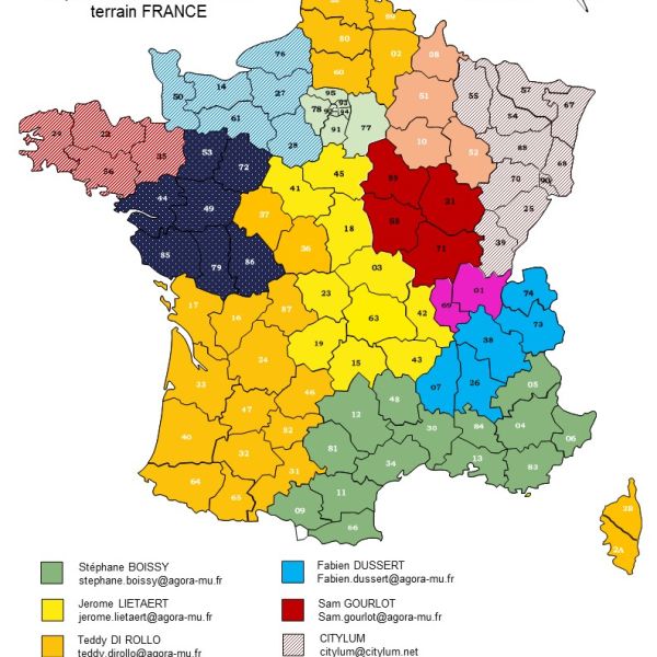 Carte du réseau de vente AGORA