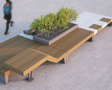 isolaurbana mobilier urbain design banc bois béton │fabricant METALCO