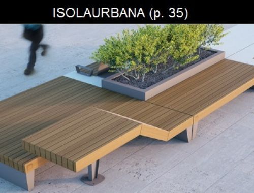 Isolaurbana banc bois banc béton jardinière METALCO MOBILCONCEPTS