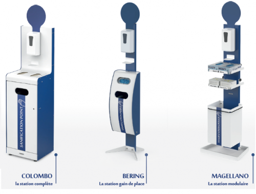 station distribution gel hydroalcoolique et masques METALCO