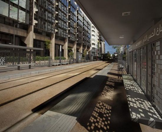 Maroc Casablanca - Abris Tramway - Mobilier de quai│METALCO fabricant de mobilier urbain