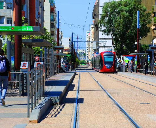 Maroc Casablanca - Abris Tramway - Mobilier de quai│METALCO fabricant de mobilier urbain