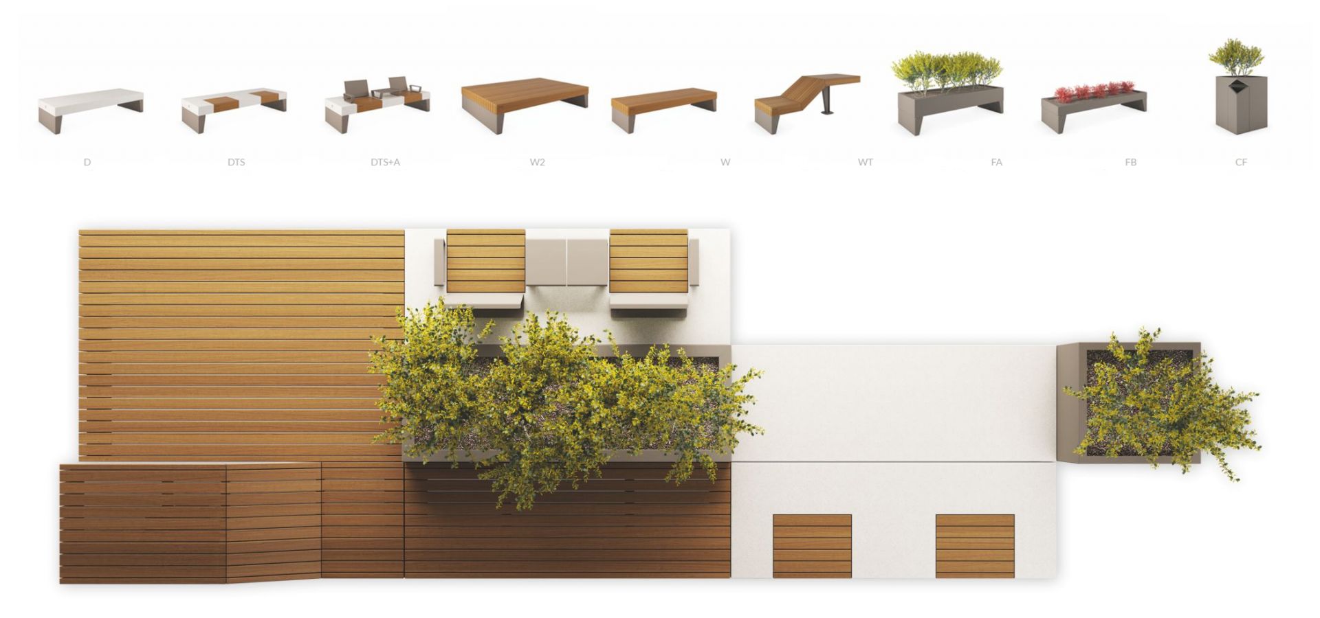 isola urbana banquette bois beton