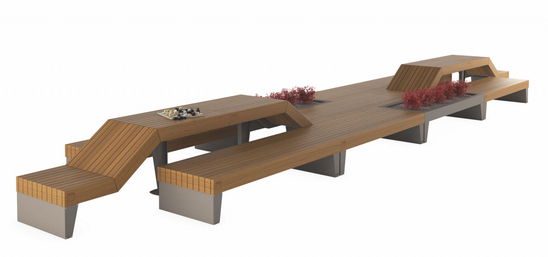 isola urbana banquette bois beton
