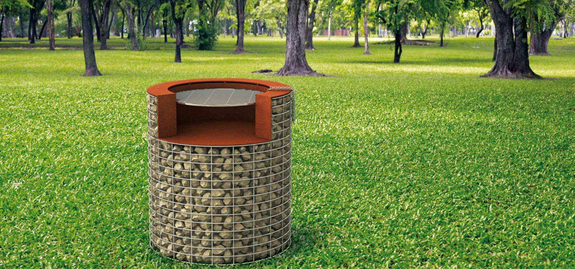 AIRES DE PIQUE-NIQUE CORTEN STILE B-B SASS BARBECUE | Mobilier Urbain ...