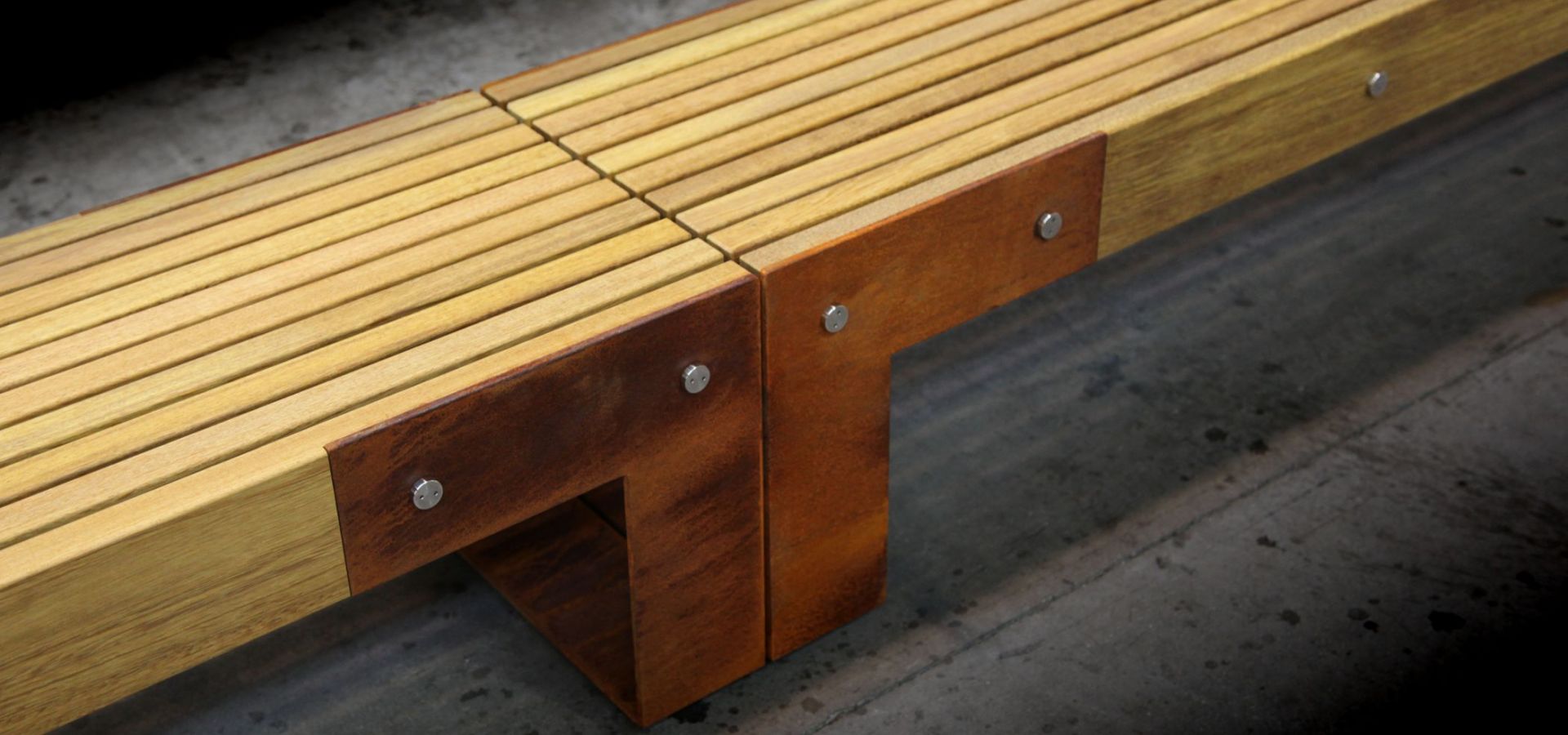 ASSISES BOIS, CORTEN STILE IDEAS-L | Mobilier Urbain METALCO Mobilconcepts