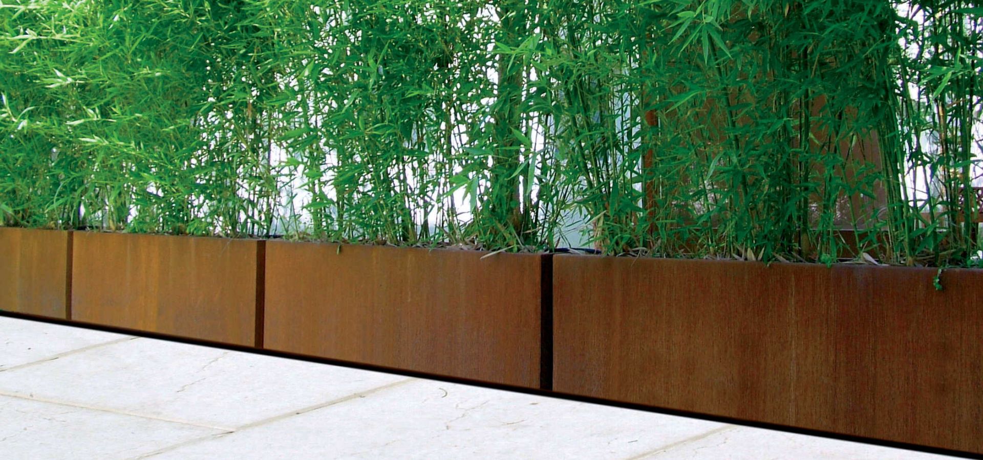 JARDINIERES DE VILLE ACIER, CORTEN, INOX STILE BAMBU Mobilier Urbain